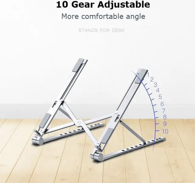 Alt view image 5 of 6 - Laptop Cooling Stand Adjustable Foldable Aluminum Desktop Notebook Holder Desk Stand For 7-15 inch Macbook Pro Air