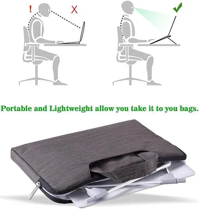 Alt view image 4 of 6 - Folding Laptop Stand Height Adjustable Aluminum Alloy Laptop Stand Bracket Laptop Holder for 10-17inch PC Notebook