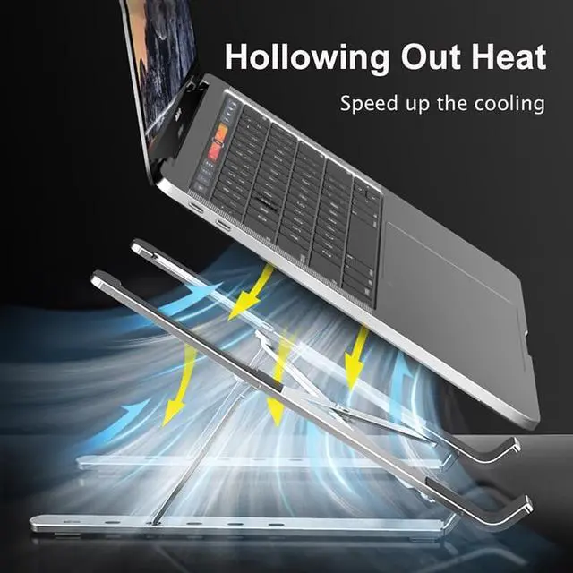 Alt view image 3 of 6 - New Laptop Stand for MacBook Pro Air Notebook Foldable Aluminium Alloy Laptop Holder Bracket Laptop Holder for Notebook