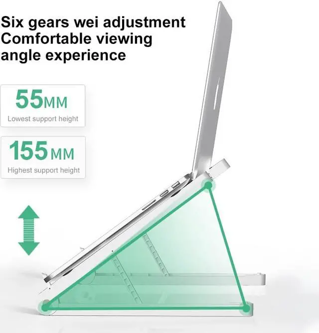Alt view image 4 of 6 - Adjustable Foldable Anti slip Laptop Stand Tablet Support Holder for Macbook Foldable laptop stand