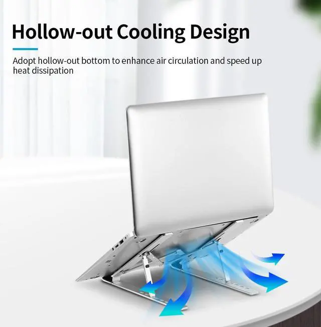 Alt view image 4 of 6 - 7 level Laptop Stand Adjustable notebook stand for MacBook Aluminum Alloy Portable Foldable Laptop Holder For Macbook Pro Air