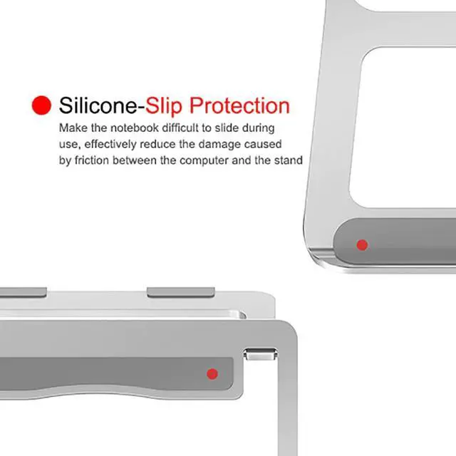 Alt view image 4 of 6 - Laptop Stand Foldable Laptop Stand Aluminum Alloy Adjustable Desktop Tablet Holder Desk Table Mobile Phone Stand Laptop Holder