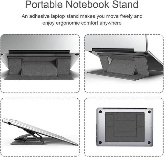 Alt view image 3 of 6 - Portable Folding Laptop Stand Adjustable Bracket Laptop Pad Tablet Holder for iPad for MacBook Laptop Computer