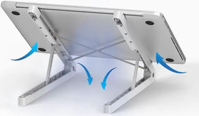 Alt view image 3 of 6 - Adjustable Foldable Anti slip Laptop Stand Tablet Support Holder for Macbook Foldable laptop stand