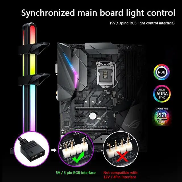 Alt view image 2 of 6 - Graphics Card Stand Holder Jack Bracket Desktop PC Computer Case 5V 3Pin ARGB Video Card GPU Brace Support for Motherboard