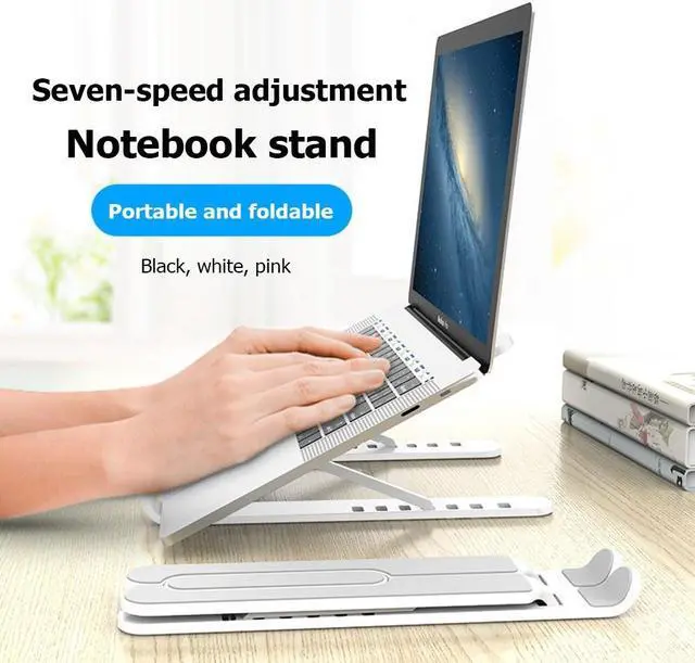 Alt view image 2 of 6 - Portable Laptop Stand Foldable Notebook Cooling Bracket Height Adjustable Laptop Holder Support Computer Cooling Bracket Riser