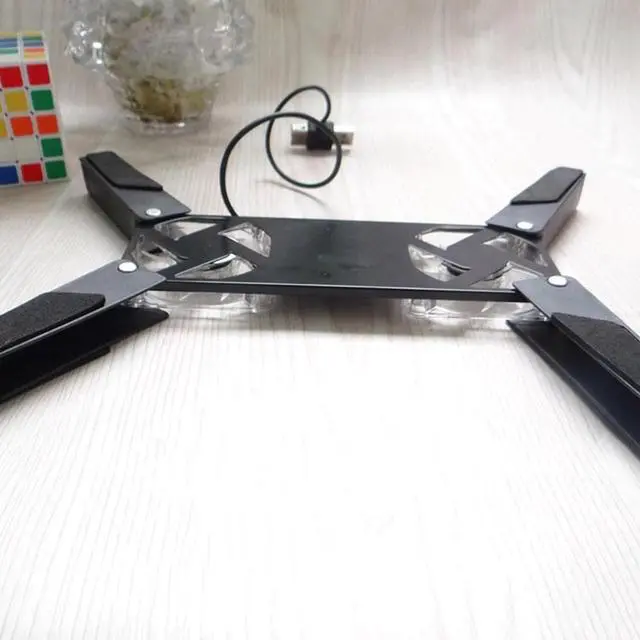 Alt view image 5 of 6 - 2 Fans Cooler Notebook Cooler Stand Fan laptop cooler Rotatable USB Fan cooling pad for Computer Laptop Dual Cooling Fan