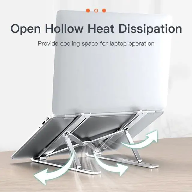 Alt view image 3 of 6 - KUULAA Laptop Holder for MacBook Air Pro Notebook Laptop Stand Bracket Foldable Aluminium Alloy Laptop Holder for PC Notebook