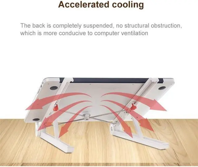 Alt view image 4 of 6 - Portable Base Notebook Stand Foldable Laptop Stand Adjustable Holder For Macbook Pro Tablet Support Computer Cooling Stand Riser