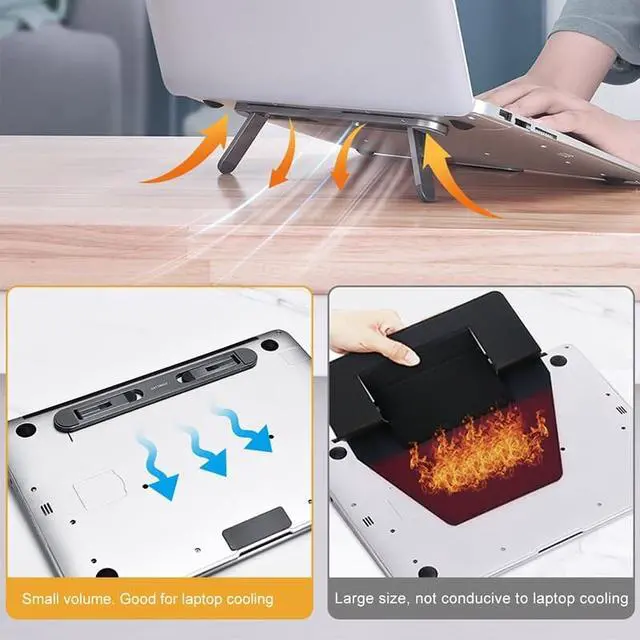 Alt view image 5 of 6 - Portable Laptop Stand Foldable Support Base Notebook Stand Holder For Macbook Pro Laptop Computer Cooling Bracket Riser