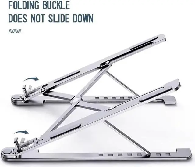 Alt view image 5 of 6 - Portable Laptop Stand for Macbook Notebook Tablet Adjustable Aluminium Alloy Desktop Foldable Laptop Cooling Anti Slip Holder