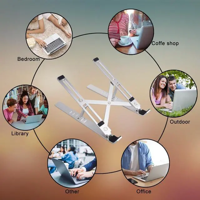 Alt view image 4 of 6 - Laptop Stand for MacBook Pro Notebook Stand Foldable Aluminium Alloy Tablet Stand Bracket Laptop Cooling Holder for Notebook