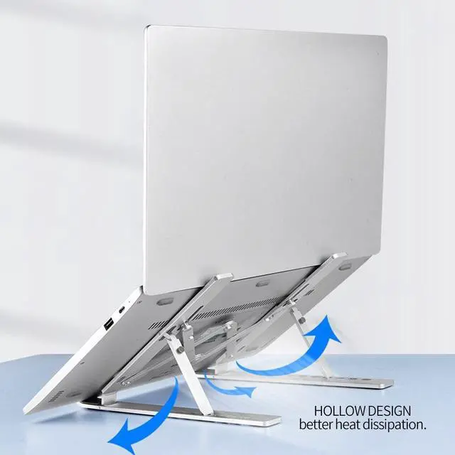 Alt view image 3 of 6 - Folding Laptop Bracket 7 Levels Adjustable Portable Tablet Notebook Holder Aluminum Alloy Stand