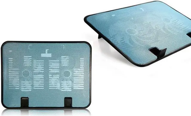 Alt view image 5 of 6 - 14 inch Notebook Cooler 5v Dual Fan USB External Laptop Cooling Pad Slim Stand High Speed Silent Metal Panel Fan