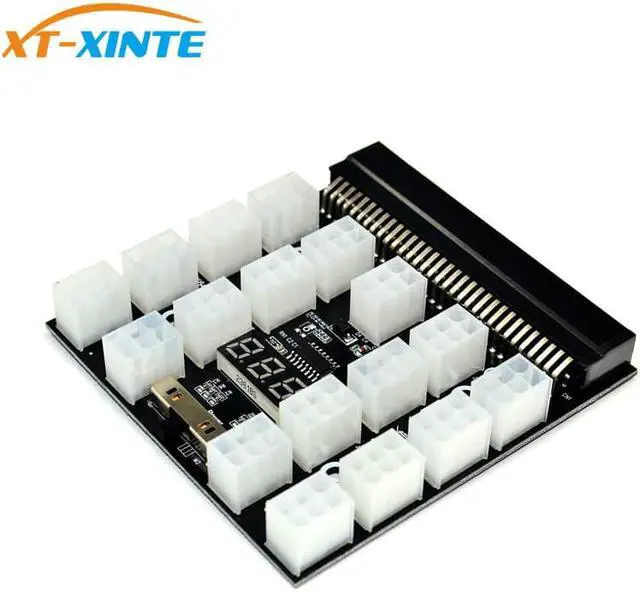 Alt view image 3 of 6 - PCI-E 17x 6Pin Power Supply Breakout Board Adapter Converter 12V for Ethereum BTC Antminer Miner Mining HP Server PSU GPU