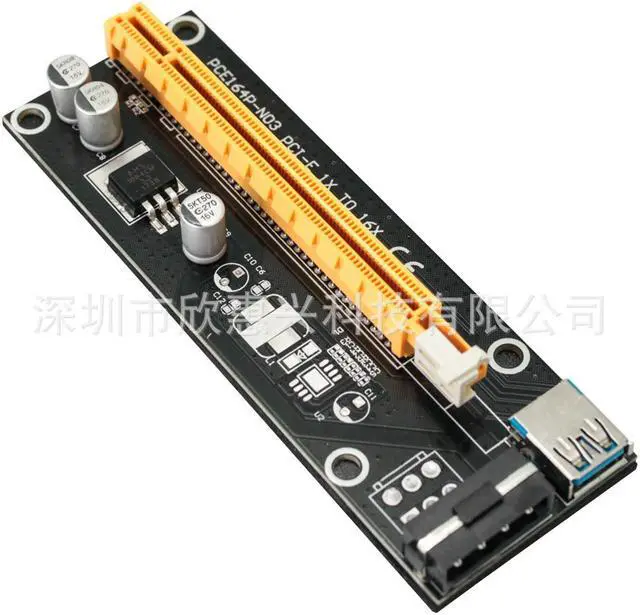 Alt view image 3 of 4 - 6pcs Version 006 PCIe PCI-E PCI Express Riser Card 1x to 16x USB 3.0 Data Cable SATA PCIE Riser Cards 60CM