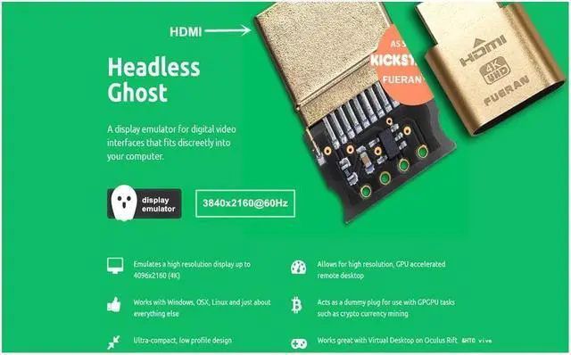 Alt view image 3 of 7 - 10-Pack Display Emulator Plug Headless Ghost Emulator Dummy Display(Fit Headless-1920x1080-3840x2160 @60Hz)For BTC Mining Great Mining Helper