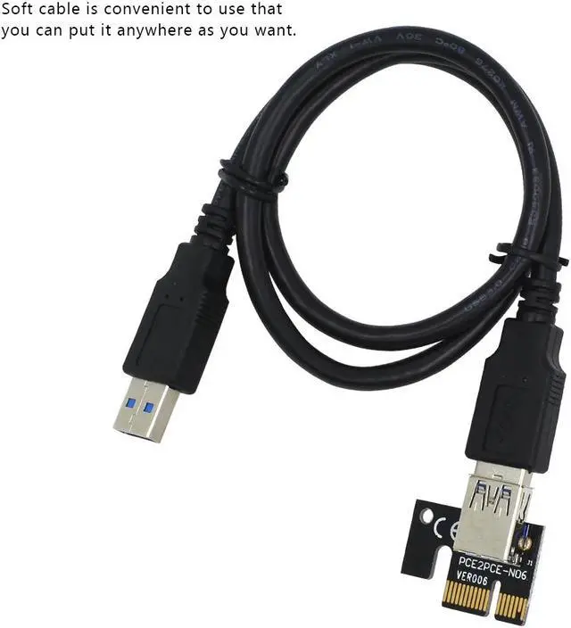 Alt view image 3 of 6 - 6Pack PCI-E Extender PCI Pcie Express Riser Card 1x to 16x USB 3.0 Cable SATA To 4Pin IDE Molex For Mining Bitcion Miner