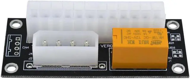 Alt view image 4 of 5 - Black Hot ATX 24Pin to Molex 4Pin Dual PSU Power Adapter Sync Starter Extender Cable Card For BTC Miner Machine add2psu