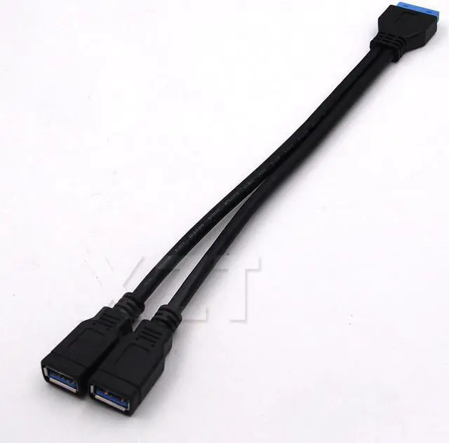 Alt view image 4 of 4 - Misskit 2 Ports USB 3.0 Female to Motherboard 20pin Header Male Connector Cable Mainboard Adapter for PC Computer Case