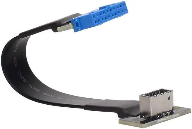 Alt view image 3 of 5 - Misskit  FPV USB 3.0 USB-E To Int.19 Pin TYPE-E 20Pin Header FPC Flat Extension Adapter Ribbon Cable EMI shielding(27.55")