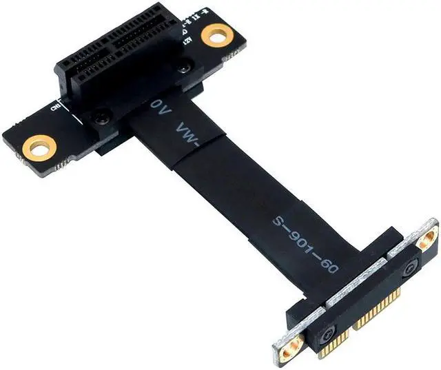 Alt view image 6 of 6 - Misskit PCIE X1 Riser Cable Dual 90 Degree Right Angle PCIe 3.0 x1 to x1 Extension Cable 8Gbps PCI Express 1x Riser Card Ribbon Extender(11.81")