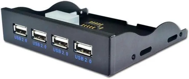 Main image of 4 Port USB 2.0 Hub USB 2.0 Adapter PC Front Panel Expansion Bracket with 10 Pin Cable For Desktop 3.5 Inch FDD Floppy Bay(black)