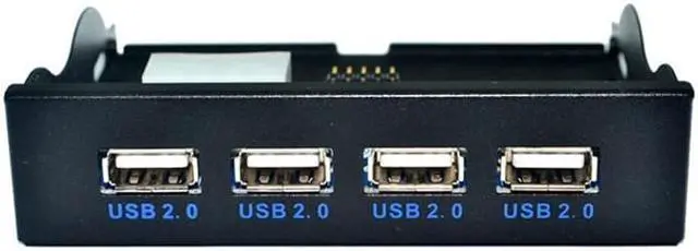 Alt view image 2 of 2 - 4 Port USB 2.0 Hub USB 2.0 Adapter PC Front Panel Expansion Bracket with 10 Pin Cable For Desktop 3.5 Inch FDD Floppy Bay(black)
