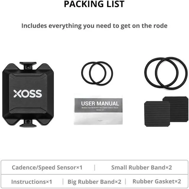 Alt view image 7 of 7 - XOSS Cycling Computer Speedometer Speed and Cadence Dual Sensor ANT+ Bluetooth Road Bike MTB Sensor For GARMIN iGPSPORT Bryton