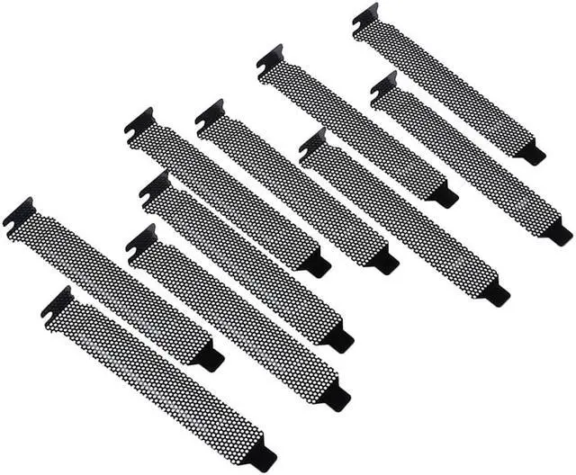Alt view image 2 of 4 - Misskit 10pcs/pack Black Hard Steel Dust Filter Blanking Plate PCI Slot Cover With Screws