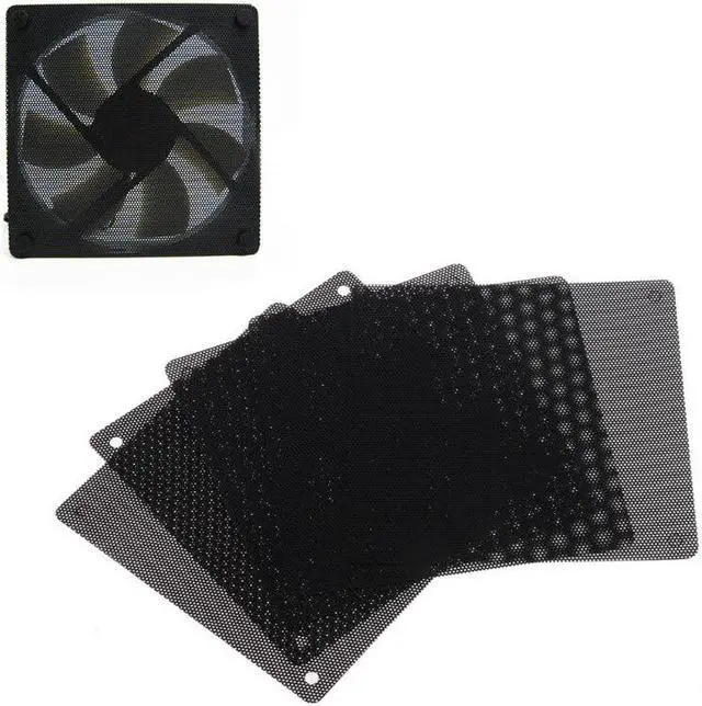 Alt view image 2 of 6 - 5Pcs/set 120mm Cuttable Black PVC PC Fan Dust Filter Computer Case Cooler Dustproof Mesh Cover PC Cooling Accessories C26