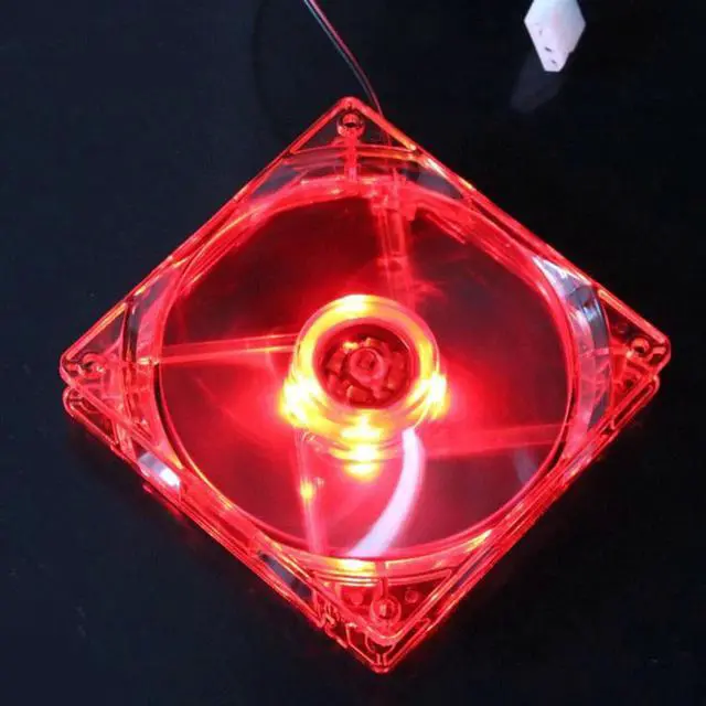 Alt view image 3 of 6 - PC Computer Fan Quad 4 LED Light 120mm PC Computer Case Cooling Fan Mod Quiet Molex Connector Easy Installed Fan 12V