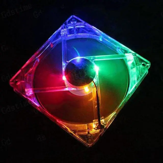 Main image of PC Computer Fan Quad 4 LED Light 120mm PC Computer Case Cooling Fan Mod Quiet Molex Connector Easy Installed Fan 12V