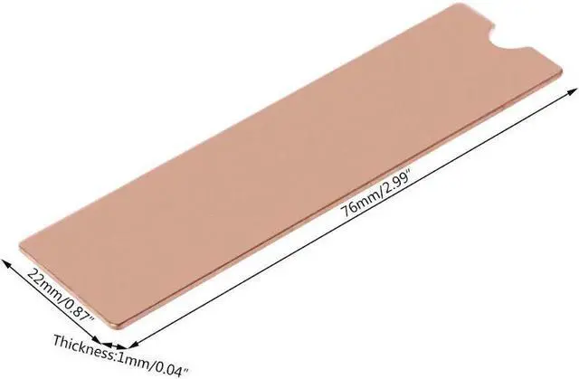 Alt view image 5 of 5 - Cooling Copper Sheet M.2 Heatsink NVME Heat Sink NGFF M.2 2280 Thermal Pad Conductivity Silicone Wafer Cooling Fan Cooler