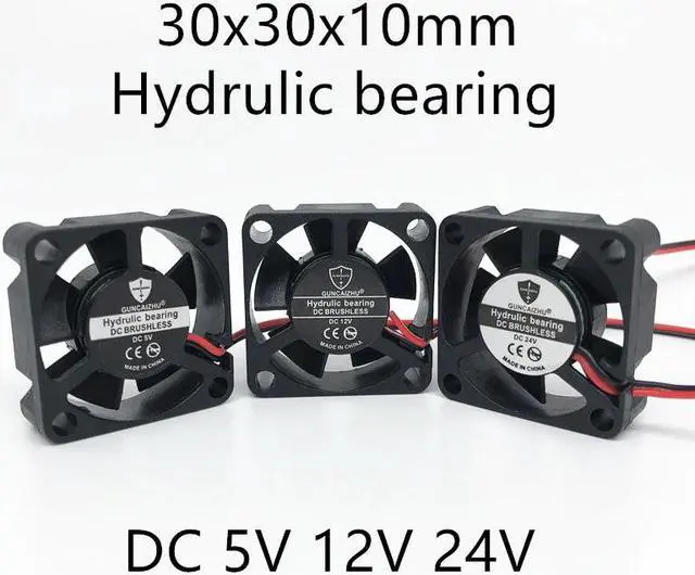 Main image of 2pcs NEW 3d printer fan 3010 30MM 30*30*10MM 3cm Graphics card fan Cooling fan 5V 12V 24V 0.1A with 2pin