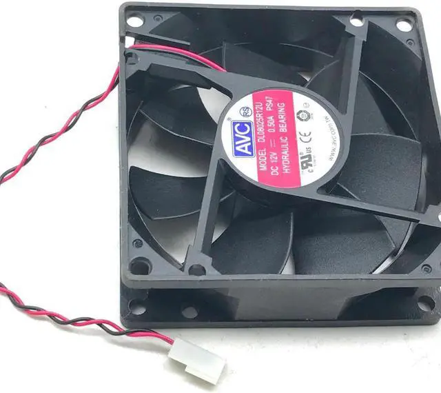 Alt view image 3 of 4 - For AVC 8025 80mm x 80mm x 25mm DL08025R12U Hydraulic Bearing Cooler Cooling Fan 12V 0.50A 2Wire 2Pin Connector