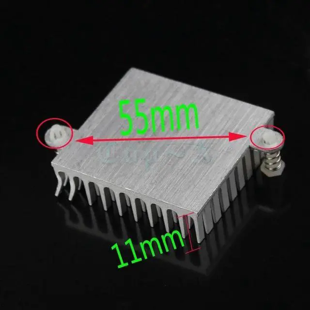 Alt view image 3 of 6 - 1 Piece 43mm x 40mm x 11mm Aluminum Heatsink Cooling Fan for LED Power Memory Chip IC Heat Sink 43x40x11mm
