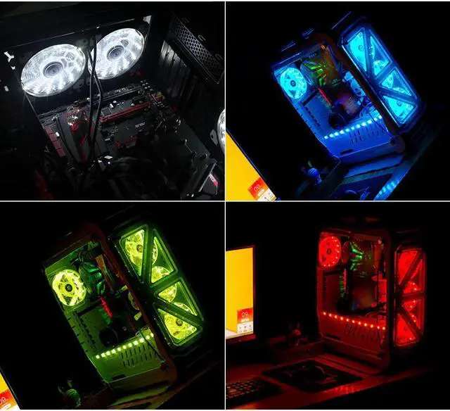 Alt view image 4 of 6 - Ultra Silent 33 LEDs Cooling Fan 120mm PC Computer Case Fan Heatsink Cooler 16dB with Anti Vibration Rubber FAN High Quality