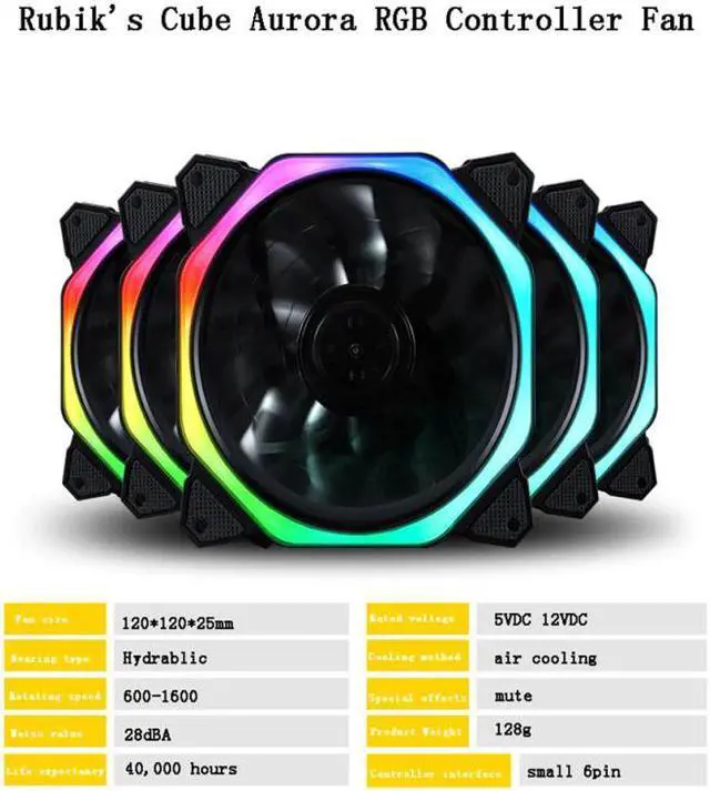 Main image of 120mm Colorful RGB LED Cooling Fan Computer PC Host Chassis Cooler Fans With 11 Fan Blades Ultra Quiet