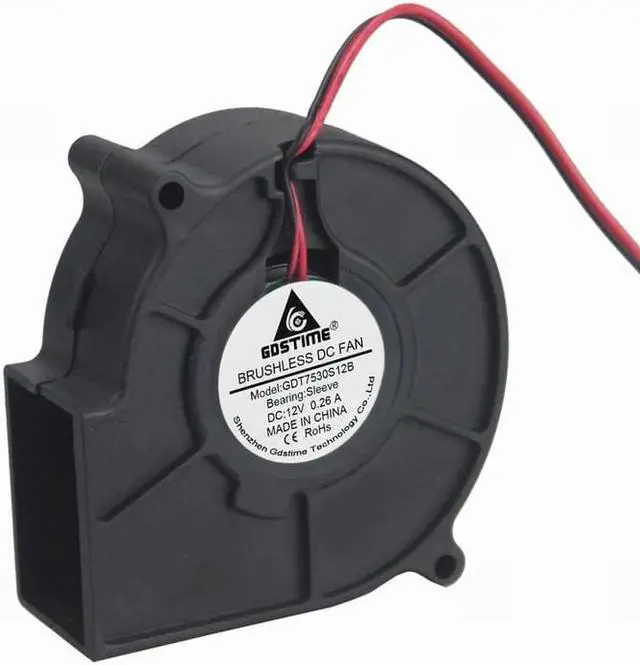 Alt view image 4 of 6 - 1pcs 12V 75x30mm 75mm x 30mm 7530S DC Brushless Heat Sinks Cooling Exhaust Blower Cooler Fan