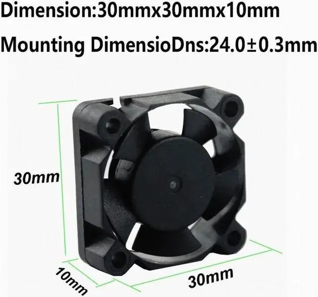Alt view image 6 of 6 - 2PCS DC 5V 30x30x10mm 3cm Mini Dupont 30mm 30mmx30mmx10mm DC Brushless Cooling Cooler Fan