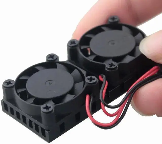 Alt view image 6 of 6 - 1 Piece Heat Sink Dual Cooler Ultimate Cooling Fan with Copper Heatsink For Raspberry Pi 3 Pi 2 Model B B+ NESPi