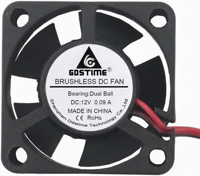 Alt view image 2 of 6 - 2 pcs 2.0 2Pin 30mm x 10mm DC 12v Ball Bearing 30x30x10mm Brushless Cooling Fan Mini Cooler High Speed