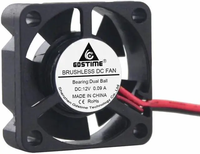 Alt view image 3 of 6 - 2 pcs 2.0 2Pin 30mm x 10mm DC 12v Ball Bearing 30x30x10mm Brushless Cooling Fan Mini Cooler High Speed