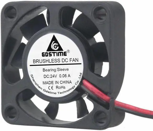 Alt view image 5 of 6 - 2 Pieces 4cm 40mm x 10mm 2Pin DC Brushless Cooling Cooler Fan 24V Small Mute Fan 40mmx40mmx10mm 4010