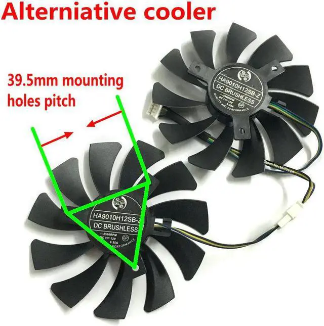 Alt view image 3 of 5 - P106 GTX 1060 GPU VGA cooler For MSI GeForce GTX1060 GTX 1060 6GT OC INNO3D GTX 1060 6GB video Graphics Card cooling