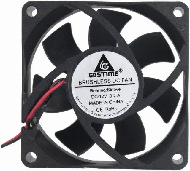 Alt view image 6 of 6 - 2 Pcs 2Pin 70mm x 25mm PC Case Cooling Fan 12V Computer Case Cooler 70x70x25mm DC Brushless Cooling Fan 7cm 7025s