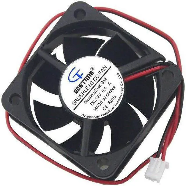 Alt view image 5 of 6 - 1 Piece 12V 50x50x20mm 5020 2Pin Ball Bearing 5cm Industrial DC Motor Equipment Case Cooling Fan 50mm x 20mm Cooler