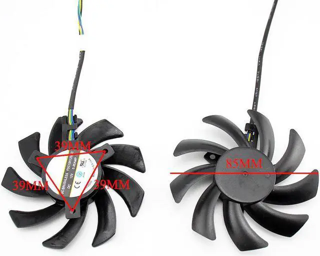 Alt view image 2 of 5 - 2PCS/lot 85mm FD7010H12S Dual Cooler Fan Replace For Sapphire R9 270 280X HD7870 HD7950 HD7850 HD6850 Graphics Card Cooling Fans