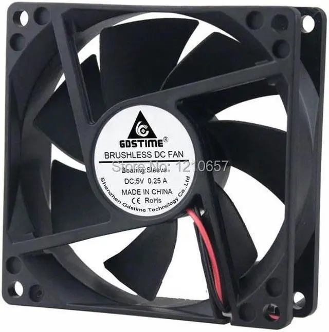 Alt view image 5 of 5 - 2Pieces LOT DC 5V USB power 8cm 80mm x 25mm 8025 Brushless Cooling cooler Fan Hydraulic